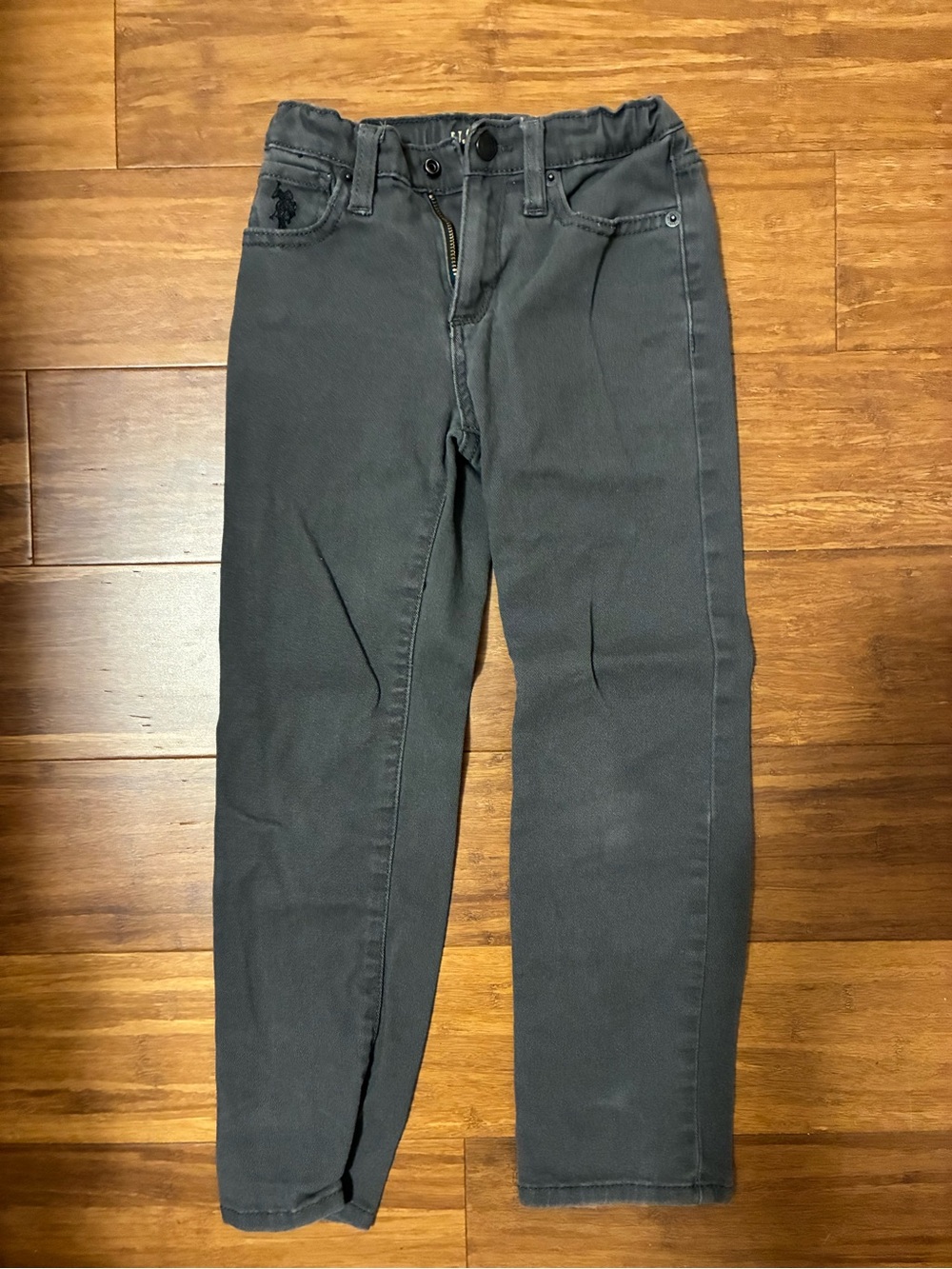U.S. Polo Assn. Kid's Slim Straight Jeans - Charcoal